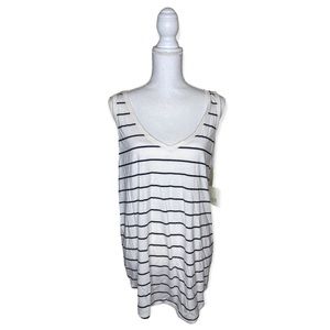 a.n.a White Stripped Tank Top Plus Size